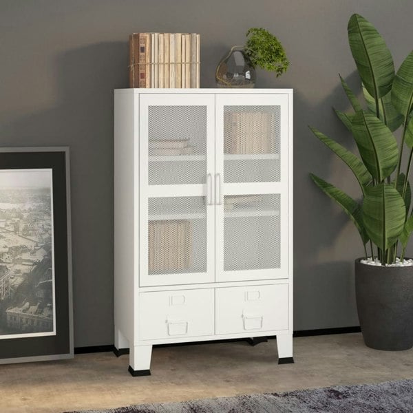 Berkfield Industrial Storage Chest White Metal