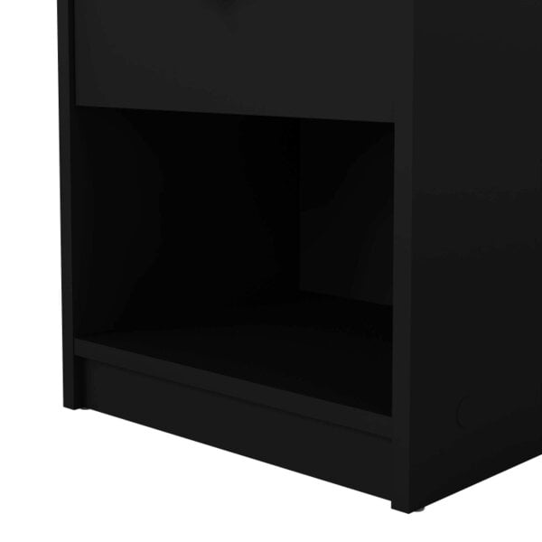 Wyld Haus Tainan Black Bedside Table 1 Drawer 1 Shelf