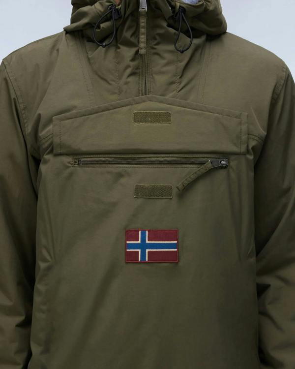 Napapijri Rainforest Winter 3 Mens Hooded Anorak - Olive Night G1F
