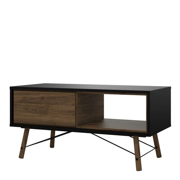 Furniture To Go Ry Coffee Table with 1 Drawer in Matt Black Walnut