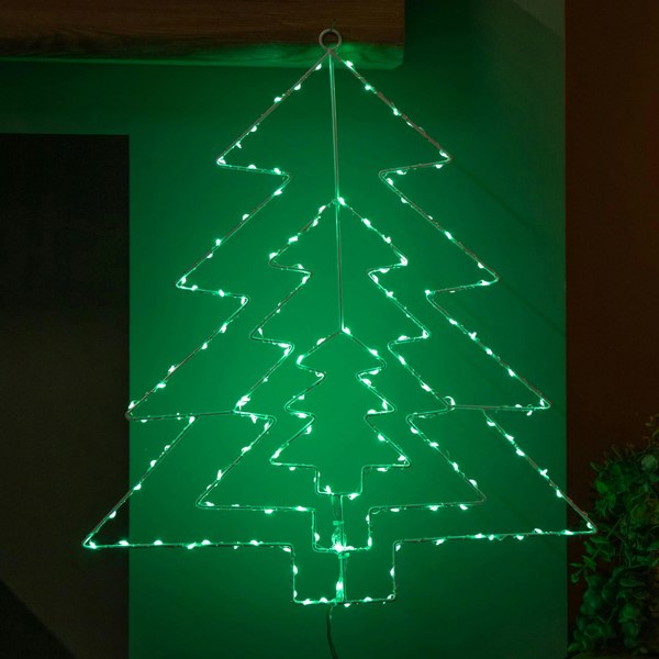 Samuel Alexander 50cm Light up 3 Layered Christmas Tree with 150 Multi-Action Green LEDs
