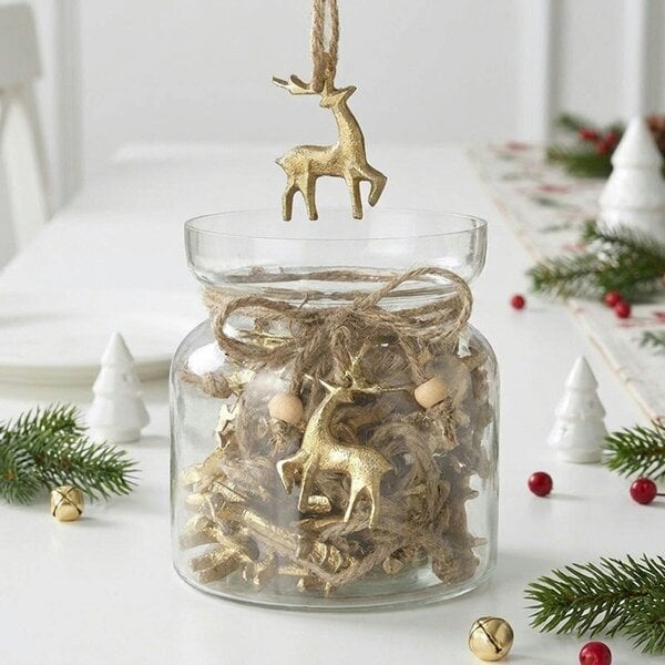 Garden Greatness Decorative Hanging Reindeer Glass Jar Set
