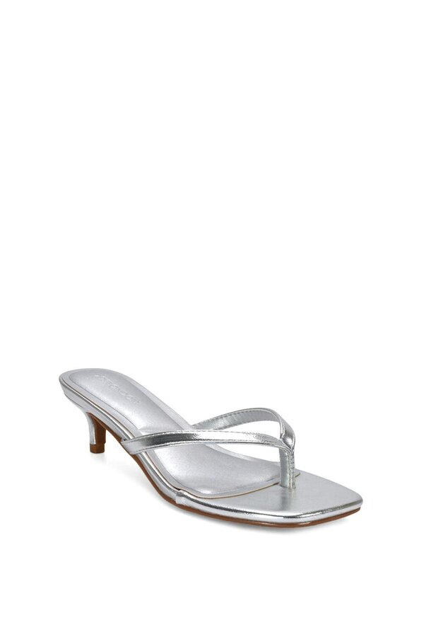 XY LONDON Slip On Flip Flop Kitten Heel Mule Heeled Sandals