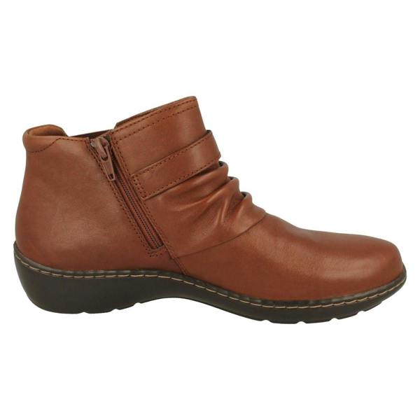 Clarks Ladies Clarks Buckle Detailed Ankle Boots Cora Rouched
