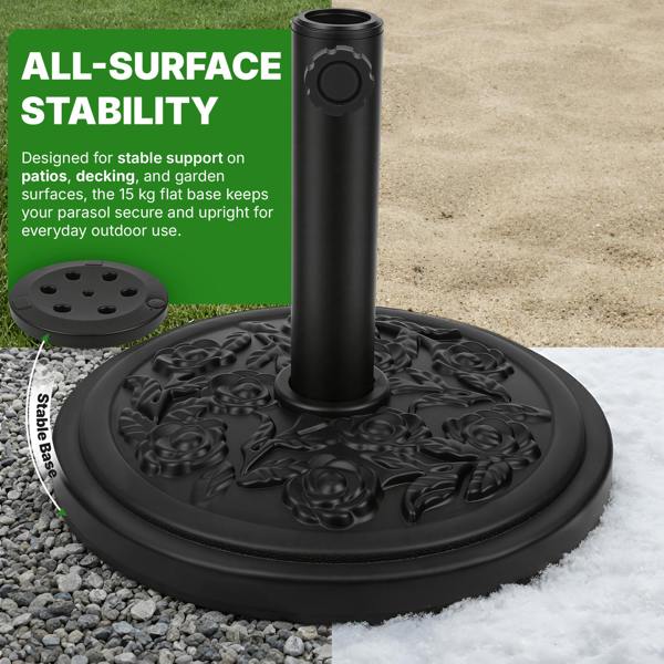 My Garden Outdoor Living My Garden Parasol Base 15kg-Heavy Duty Outdoor Umbrella Stand-Adjustable Knob & Locks Parasols Securely for Patio & Garden
