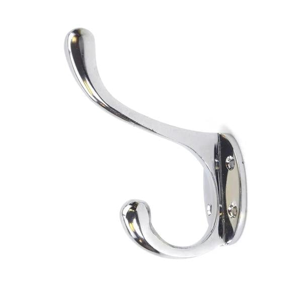 Chrome on Solid Brass Hat & Coat Hook - 100mm / 4.0"