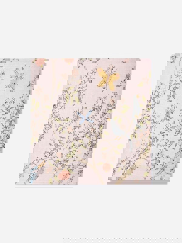 Atelier Choux Baby Girls In Bloom Swaddle And Satin Bib Gift Set in Pink