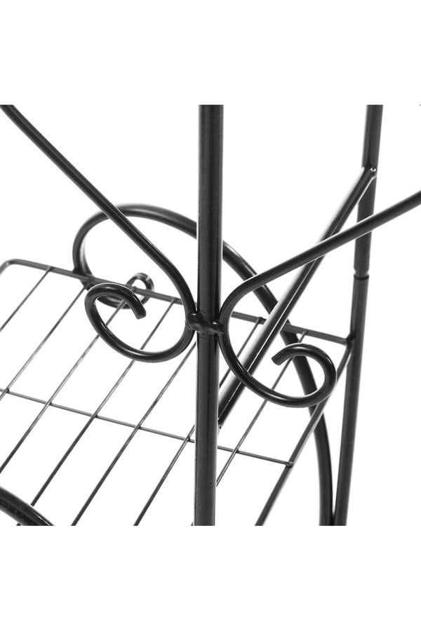Living and Home 4-tier Tall Black Metal Plant Pot Stand Shelf for Indoors