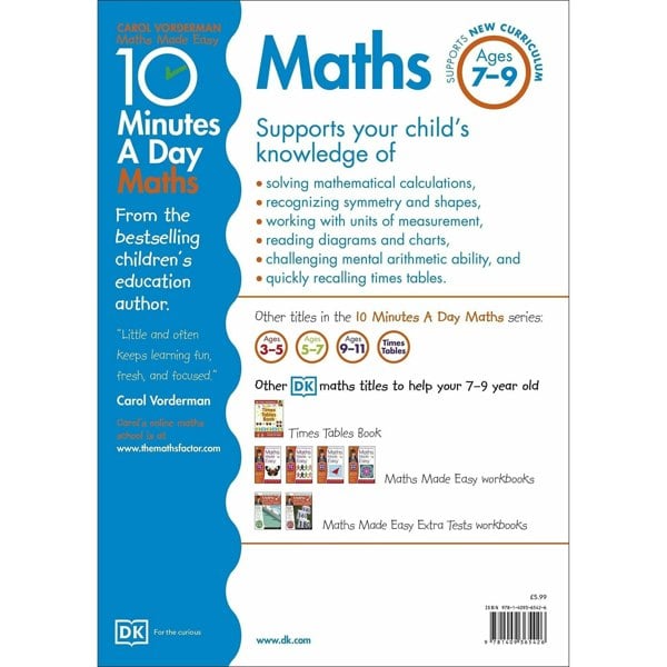 Dorling Kindersley 10 Minutes A Day Maths, Ages 7-9 (Key Stage 2)