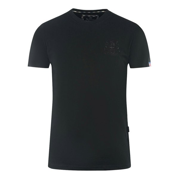 Aquascutum London Tonal Aldis Logo T-Shirt - Black