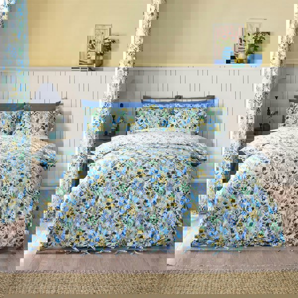 Catherine Lansfield Tilly Floral Blue Duvet Cover Set