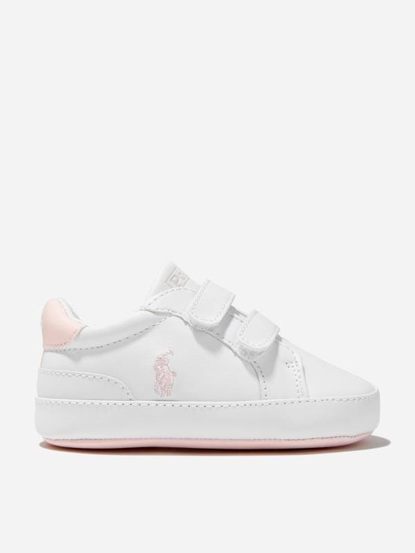 Ralph Lauren Kids Ralph Lauren Baby Girls Heritage Court II Trainers in White