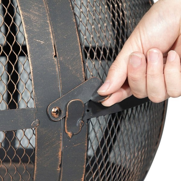 Antique Bronze 360 Degree Fire Pit Wood Burner - Outdoor Garden Heater Mesh - LoopsDirect