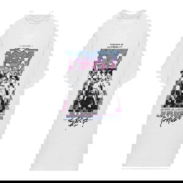 Stranger Things Womens/Ladies Hawkins 1987 Group Tour Poster T-Shirt - White - 