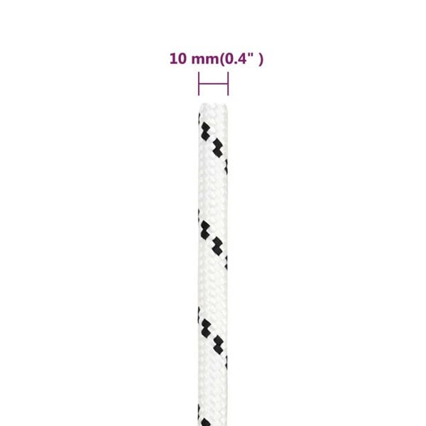 Berkfield Braided Boat Rope White 10 mmx25 m Polyester