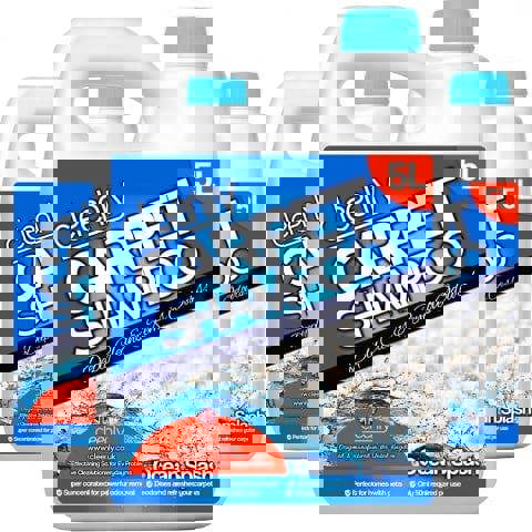 Cleenly Carpet Shampoo Cleaner Solution (15 litres) - Ocean Splash Fragrance - Safe for All Carpet Cleaning Machines