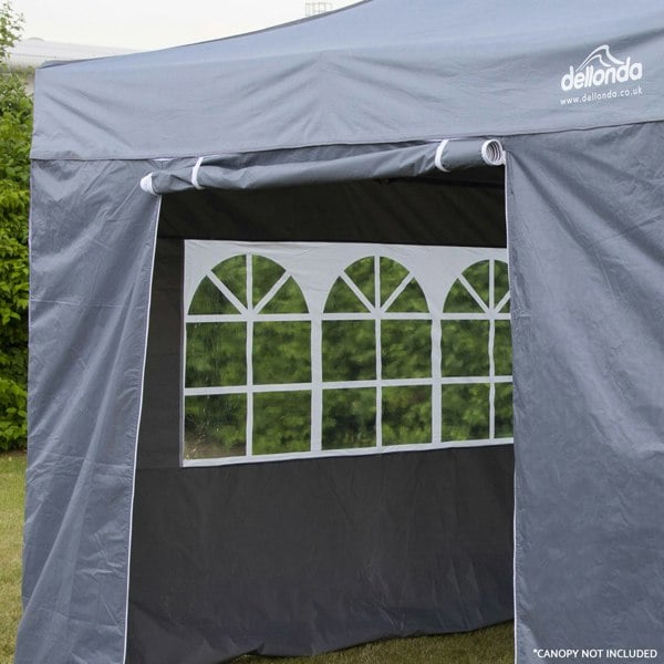 Side Walls Door & Windows for 2x2m Pop-Up Gazebo - GREY - Garden Party Tent - LoopsDirect