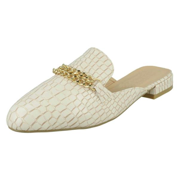 Spot On Ladies Spot On Wide Fit Open Back Mules F80536