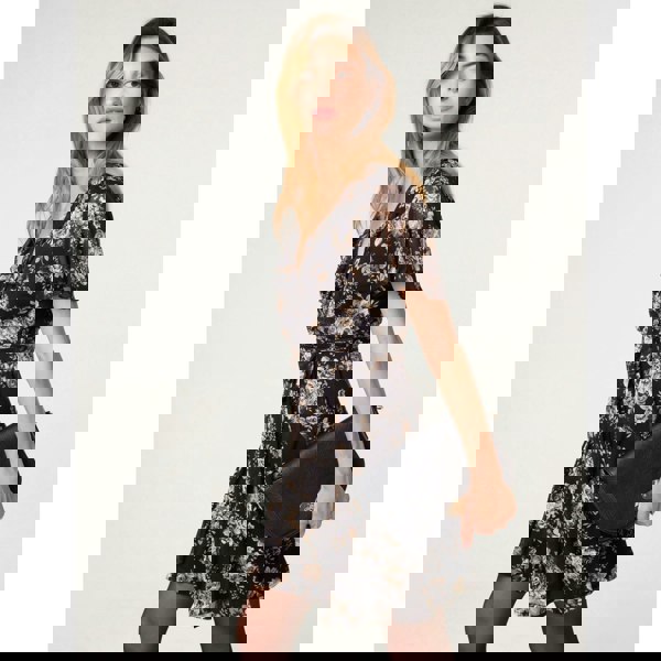 Blue Vanilla Frill Wrap Mini Dress