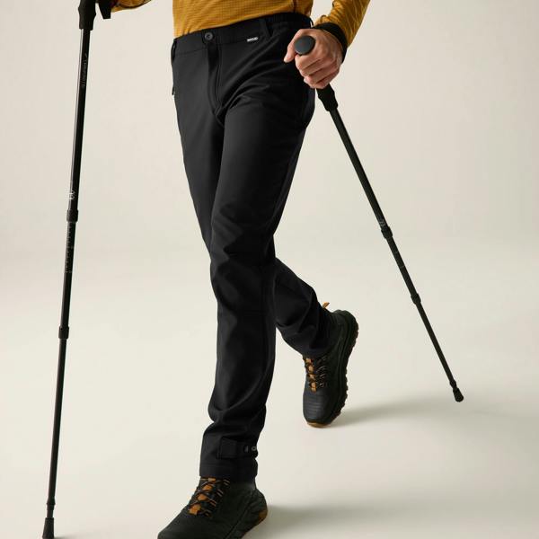 Regatta Mens Geo Softshell Hiking Trousers - Black - 