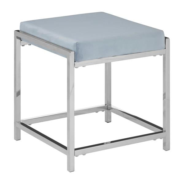 Interiors by Premier Allure Powder Blue Velvet And Silver Stool
