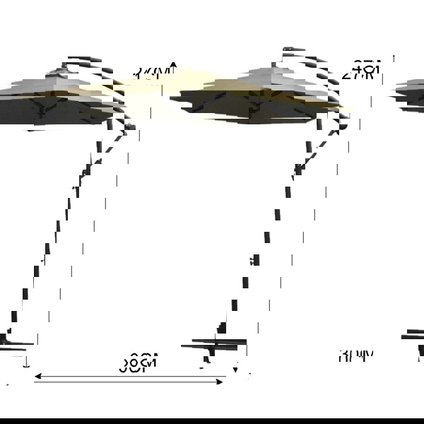 Monstershop Beige Cantilever Parasol & Fan Base