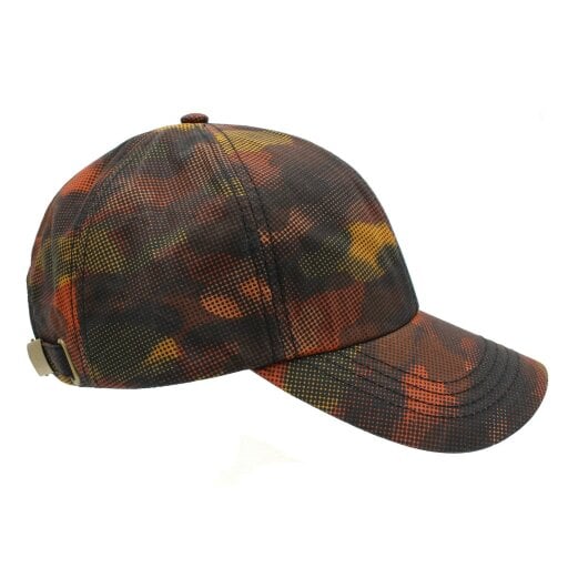 Heather Hats & Accessories Water Resistant Waxed Cotton Baseball Trucker Cap, Cotton Lining, Outdoor Wear, Orange