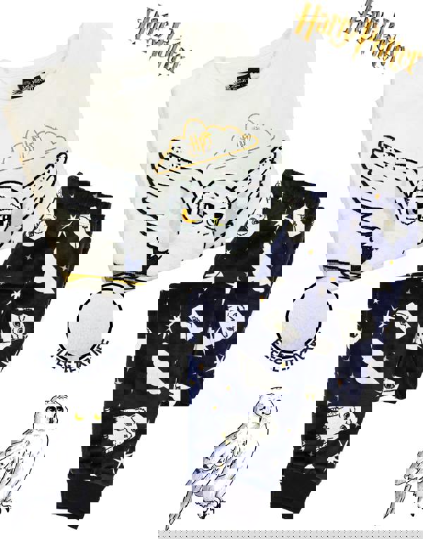 Harry Potter Girls White Hedwig Long Sleeve Long Leg Pyjama Set [dis]