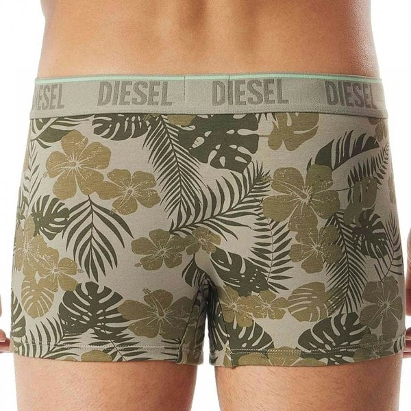 Diesel Umbx-Damien Cotton Stretch Trunk, Tropical Print/Green