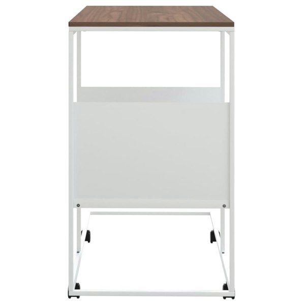 Berkfield Side Table with Wheels White 55x36x63.5 cm Engineered Wood