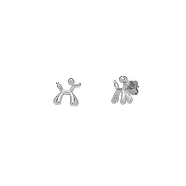 Spero London Balloon Dog Poodle Stud Earring Sterling Silver
