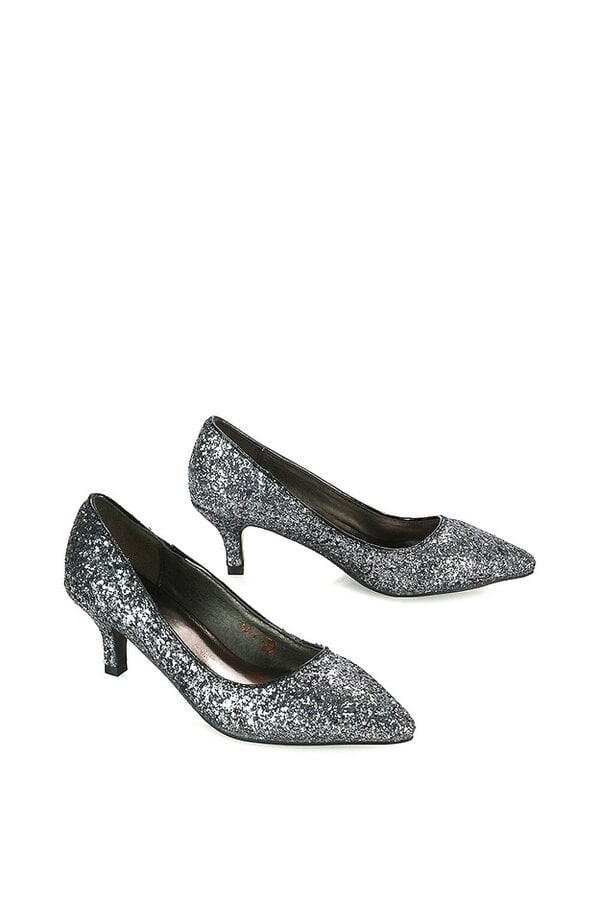 XY LONDON Pointed Toe Mid Stiletto Kitten Heel Court Shoes