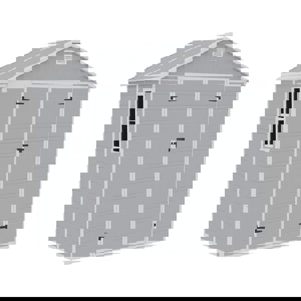 8x4ft Apex Roof Garden PP Tool Shed Outdoor Patio Storage House Living and Home