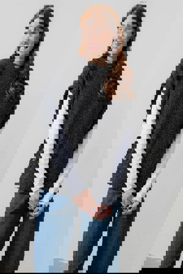 Lily & Me Tabitha Boucle Knit Tank Charcoal