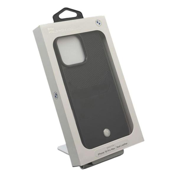 BMW Sign Leather Cardslot Case for iPhone 16 Pro Max 6.9" Black - BMHCP16X22RSEPK