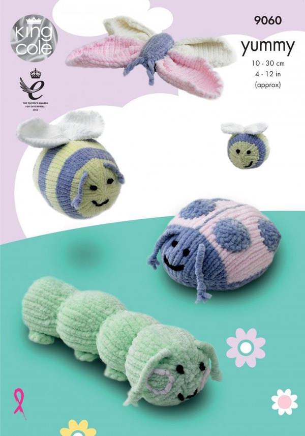 King Cole Yummy Knitting Pattern 9060, Toys - Advanced