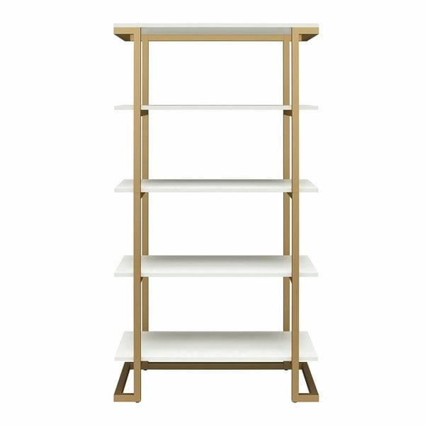 Dorel Home Camila 5 Shelf Bookcase White / Golden