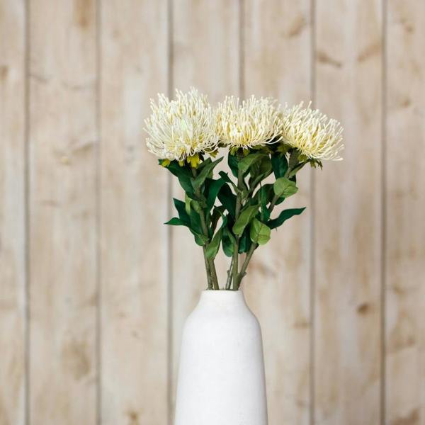 Wyld Haus Set of 3 Artificial Flowers Cream Protea Lorea Stems