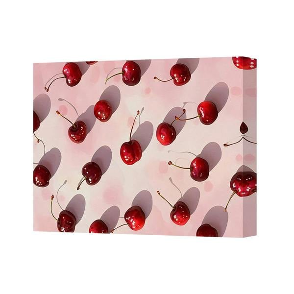 Benjamin Tate Design Cherries On Pink Canvas Art Print Contemporary Wall Decor