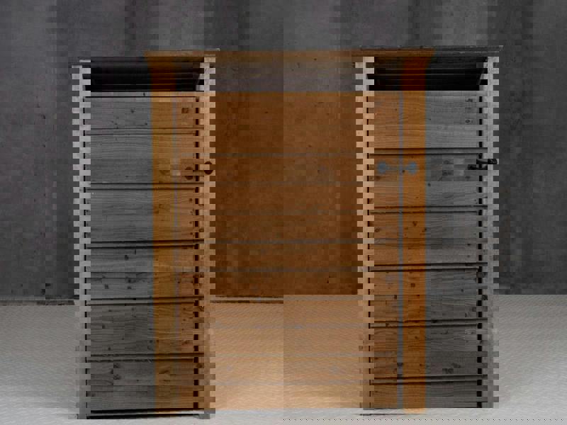 Arbor Garden Solutions Wooden Log Store with Door (Roof Sloping Back) W-99cm, H-126cm Or 180cm, D-88cm - Brown Finish