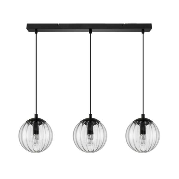 COSYLYTE Kingston 3 Light Ribbed Glass Pendant Light