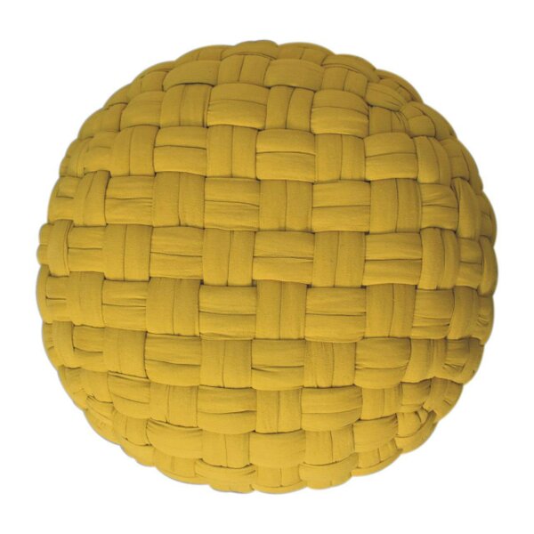 Wyld Haus Lucca Yellow Mustard Cotton Weave Tube Footstool