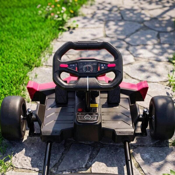 24V Electric Go Kart for Kids 6-12 Years with Drift Mode, Adjustable Seat, 3 Speed, Slow Start, Pink