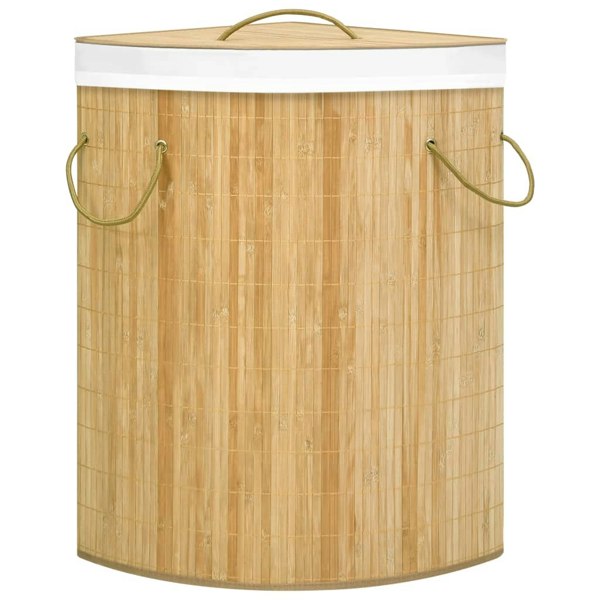 Berkfield Bamboo Corner Laundry Basket 60 L