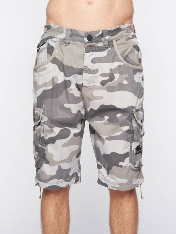 Crosshatch Jimster Shorts Charcoal Camo