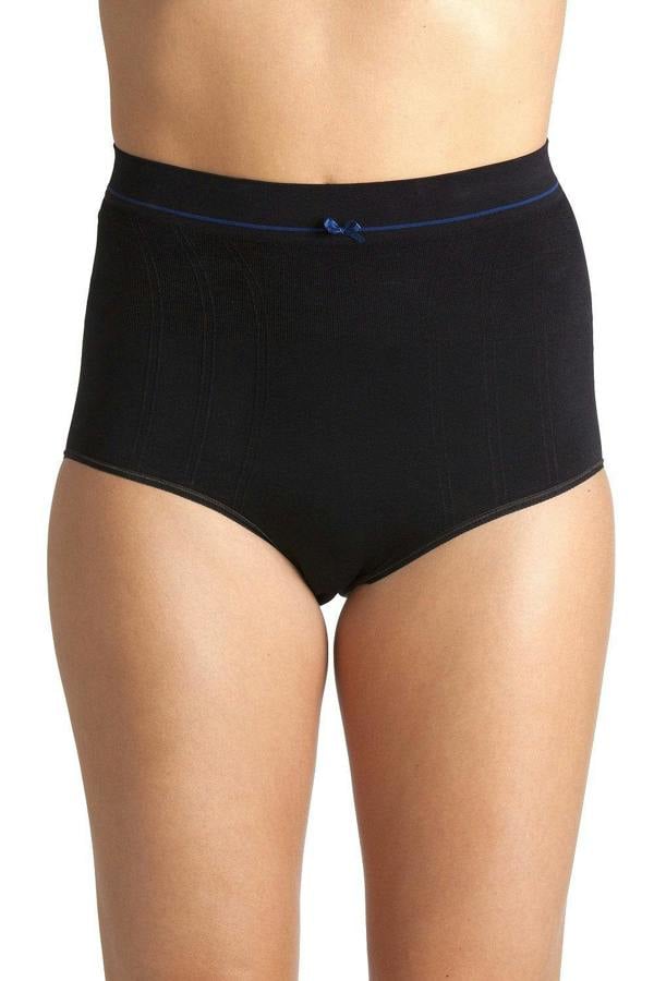 Two Pack Black Seamfree High Waist Shapewear Control Briefs