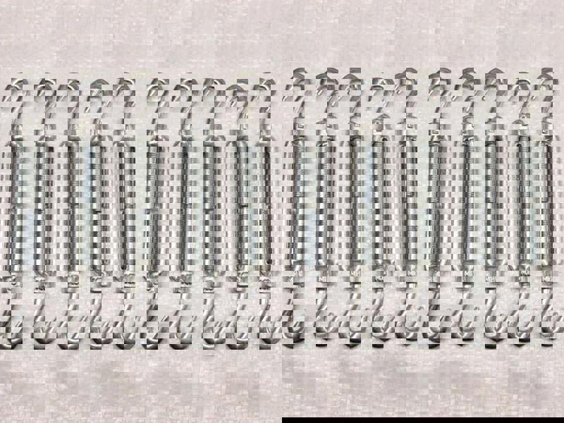 x10 M10 Galvanised Forged Straining Screw Hook And Hook - Caravan Turnbuckle Open Body