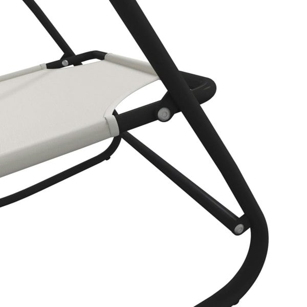 Berkfield Rocking Sun Loungers 2 pcs Cream Steel and Textilene