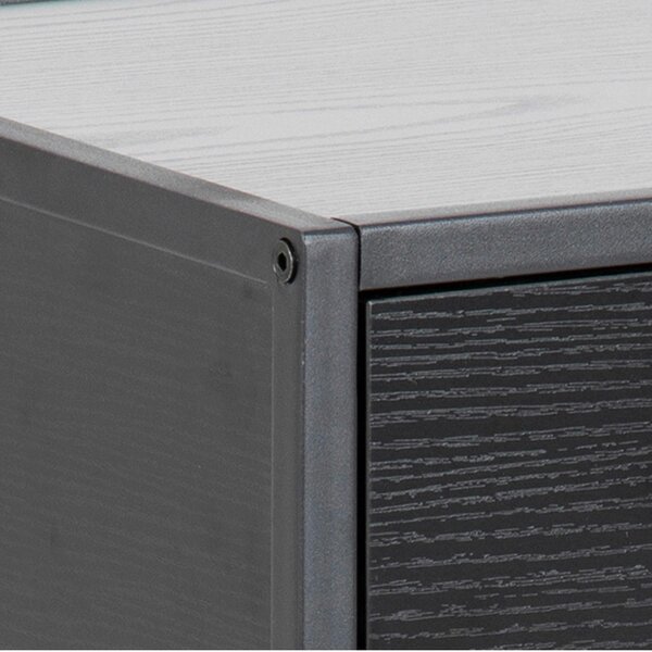 Wyld Haus El Paso Black Bedside Table 1 Drawer Bottom Shelf