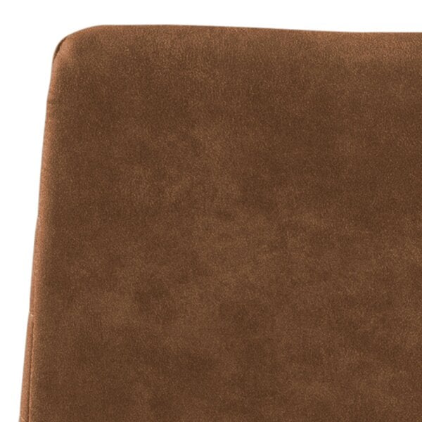 Wyld Haus Set of 2 Aalborg Bar Stool Upholstered Brown Fabric Etched Back